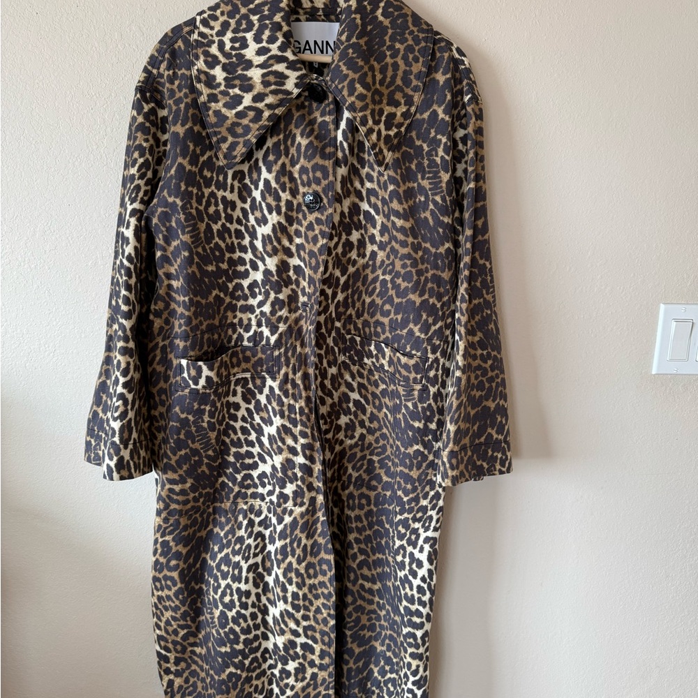 GANNI Leopard Print Coat